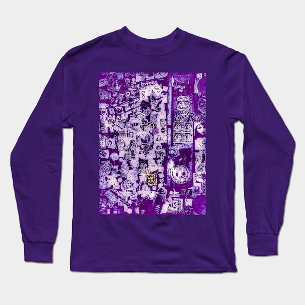 Purple Street Stickers NYC Long Sleeve T-Shirt by eleonoraingrid